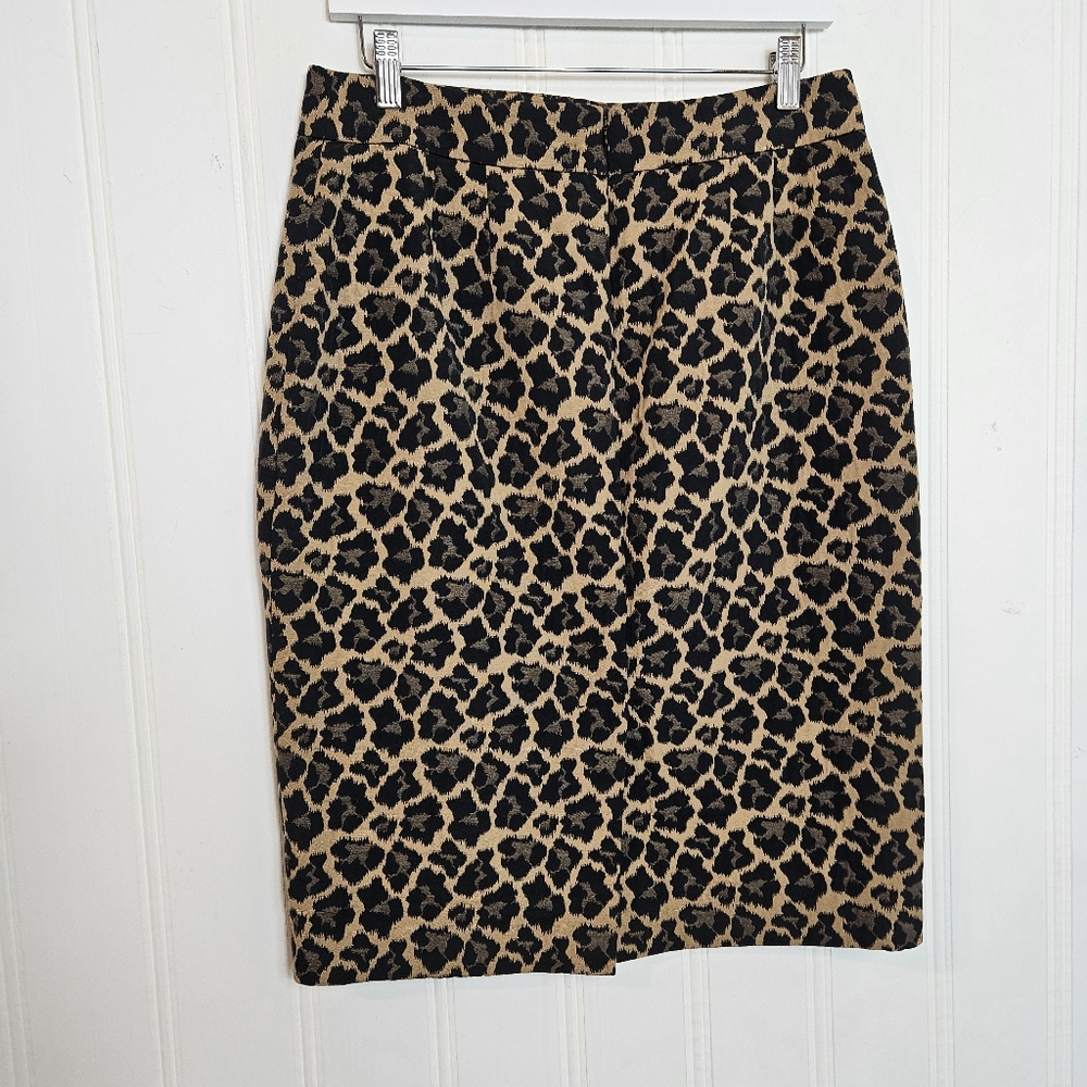 Talbots Cheetah Print A-Line Skirt 10P Canvas Petite Leopard Above Knee - Picture 6 of 14